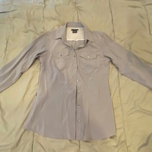 Exofficio femme size small button up new grey